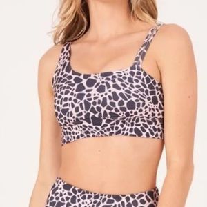 NWT Onzie activewear bra with animal print